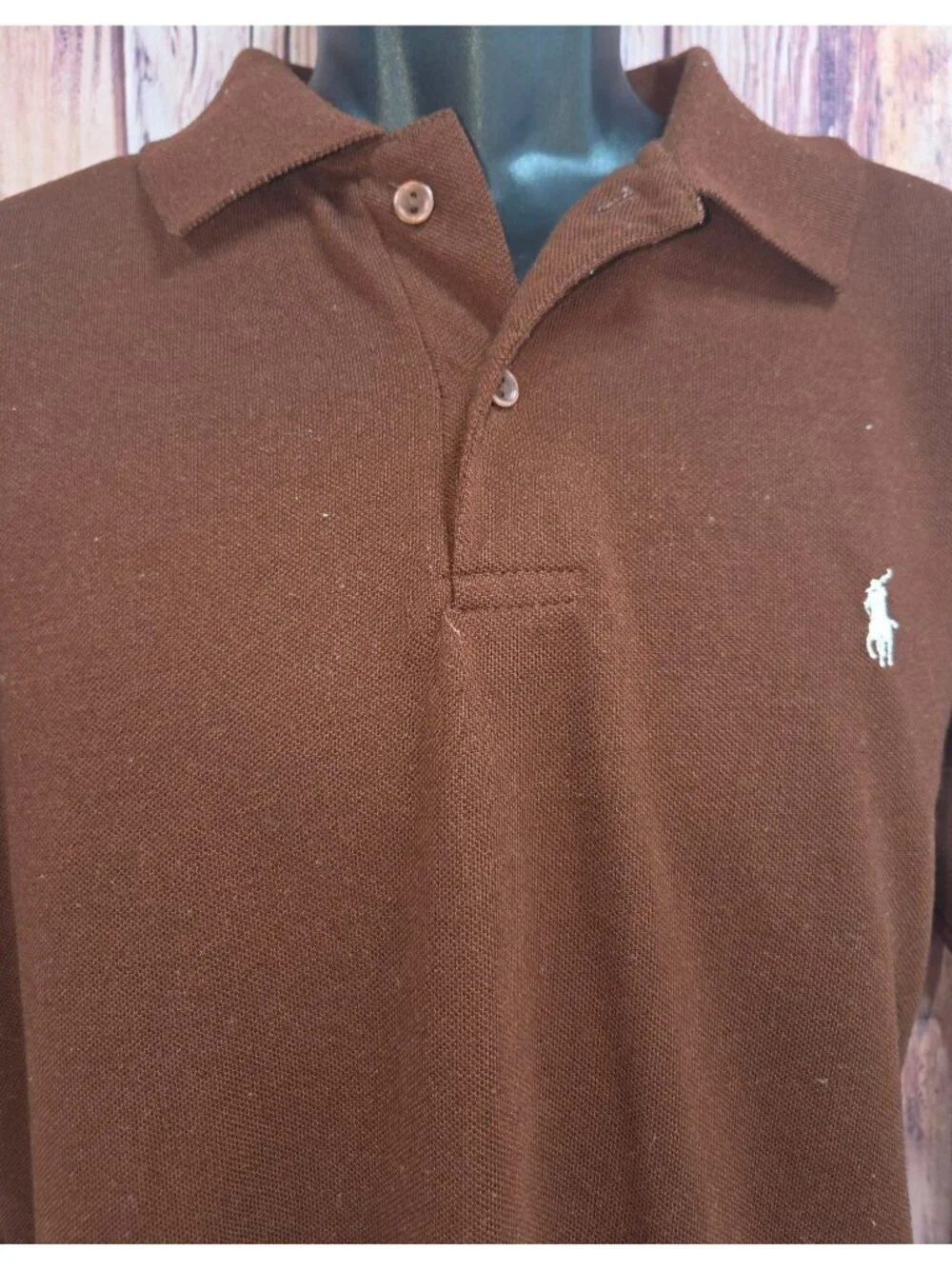 Polo Ralph Lauren Mens Brown Long Sleeve Polo Size XL